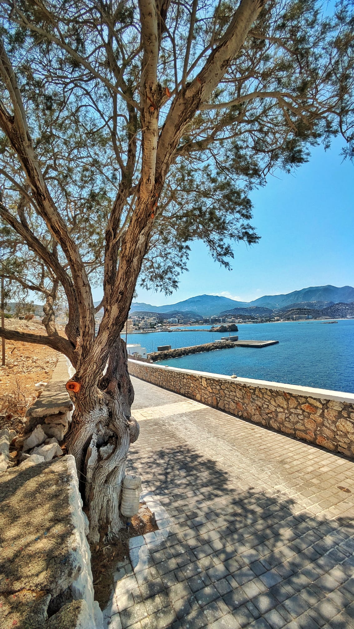 Sentiero costiero a Karpathos con vista sul mare e sulle montagne